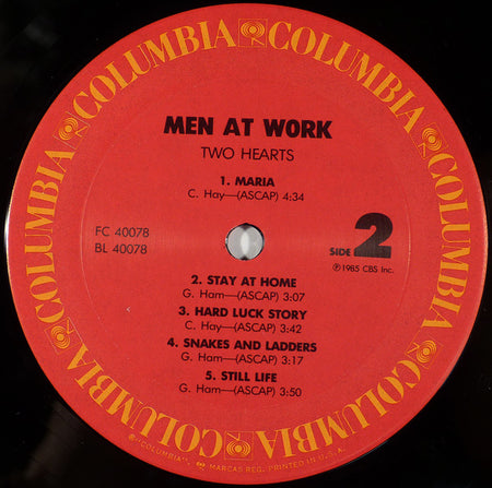 Men At Work : Two Hearts (LP, Album, Gat)