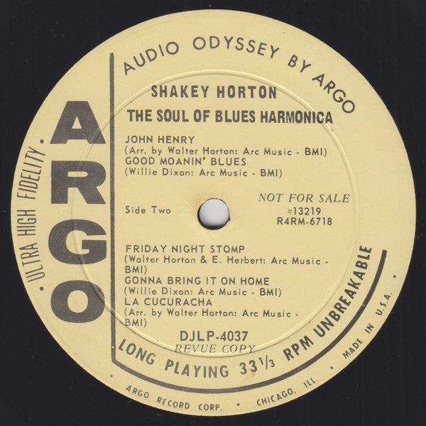 Shakey Horton* : The Soul Of Blues Harmonica (LP, Album, Mono, Promo)