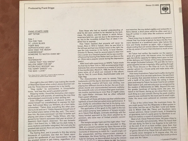 Art Tatum : Piano Starts Here (LP, Comp, RP, Pit)