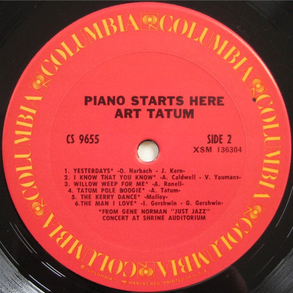 Art Tatum : Piano Starts Here (LP, Comp, RP, Pit)