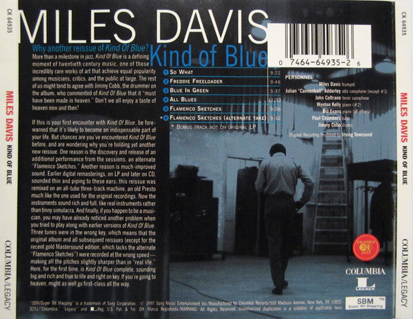 Miles Davis : Kind Of Blue (CD, Album, RE, RM)