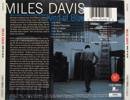 Miles Davis : Kind Of Blue (CD, Album, RE, RM)