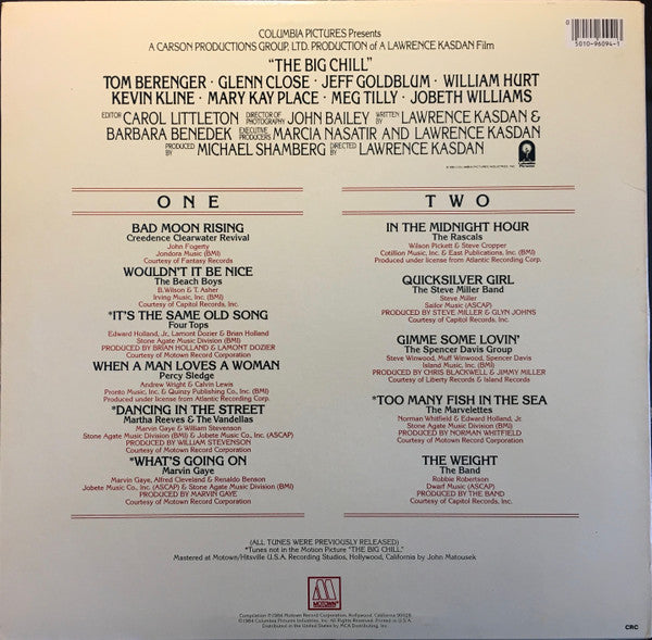 Various : More Songs From The Original Soundtrack Of The Big Chill (LP, Comp, Club, CRC)