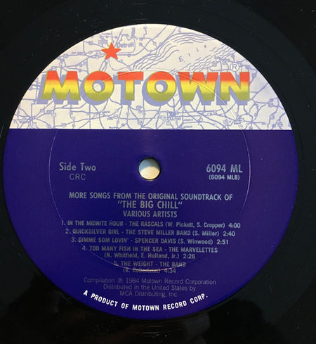 Various : More Songs From The Original Soundtrack Of The Big Chill (LP, Comp, Club, CRC)