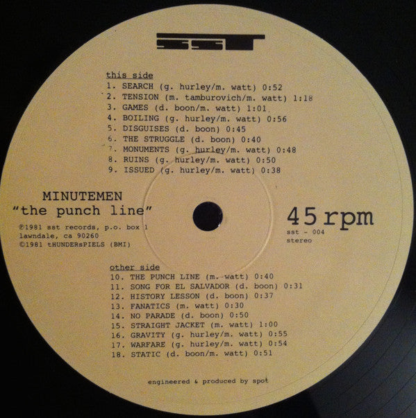 Minutemen : The Punch Line (12", Album, RE, RP)