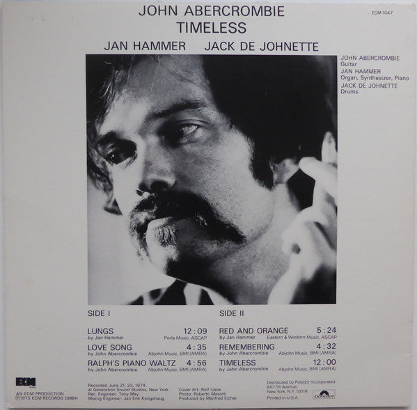 John Abercrombie, Jan Hammer, Jack De Johnette* : Timeless (LP, Album)