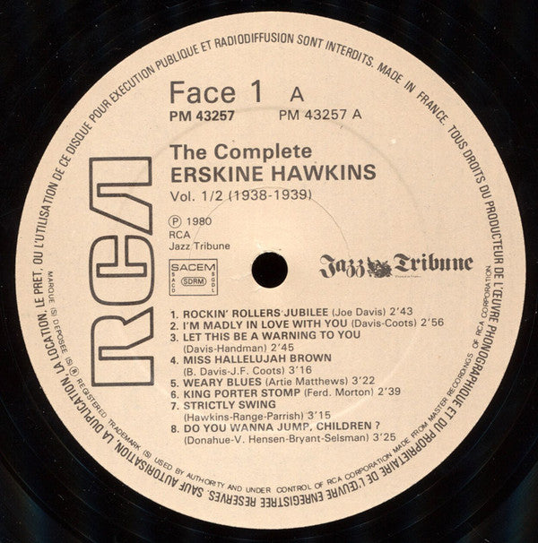 Erskine Hawkins : The Complete Erskine Hawkins Volumes 1/2 (1938/1939) (2xLP, Comp, Bei)