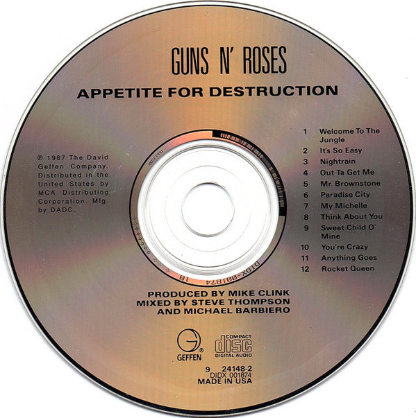 Guns N' Roses : Appetite For Destruction (CD, Album, RE)