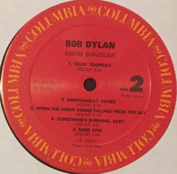 Bob Dylan : Empire Burlesque (LP, Album, Car)