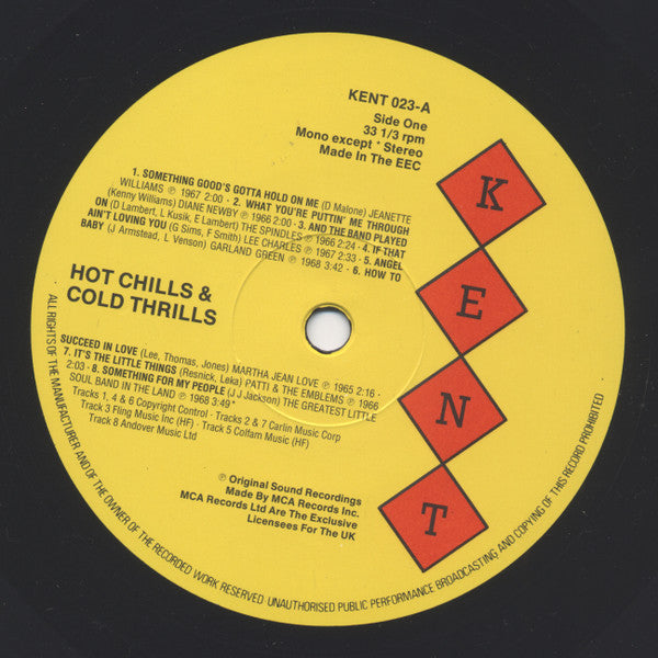 Various : Hot Chills & Cold Thrills (LP, Comp, Mono)