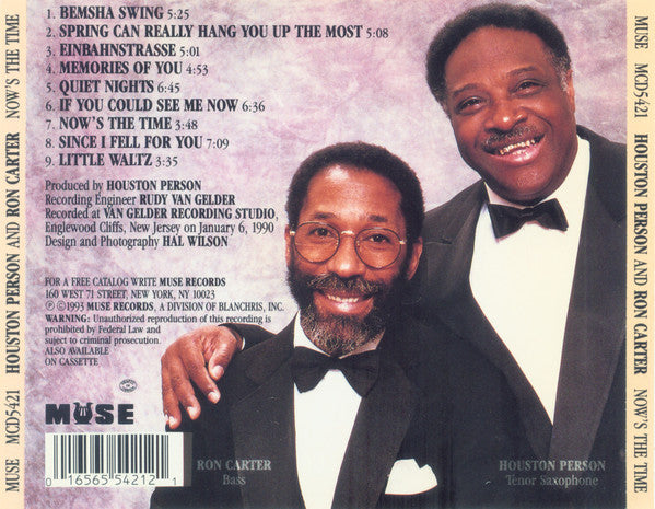 Houston Person & Ron Carter : Now's The Time  (CD, Album)