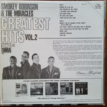 The Miracles : Greatest Hits Vol. 2 (LP, Comp, Ind)