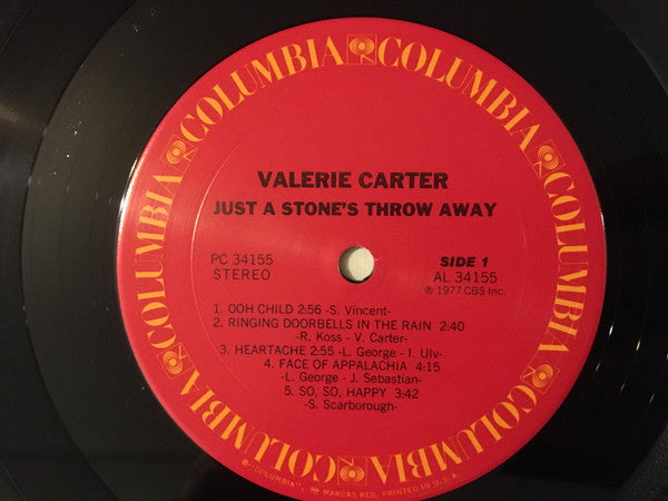 Valerie Carter : Just A Stone's Throw Away (LP, Album, Ter)