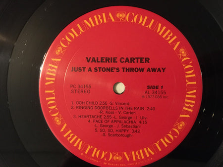 Valerie Carter : Just A Stone's Throw Away (LP, Album, Ter)