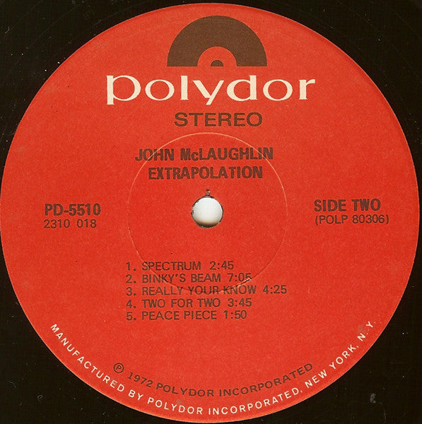 John McLaughlin : Extrapolation (LP, Album, RE, Scr)