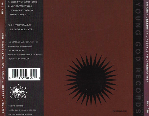 Swans : Celebrity Lifestyle · Mother / Father (CD, Single)