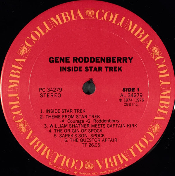 Gene Roddenberry : Inside Star Trek (LP, Album, Pit)