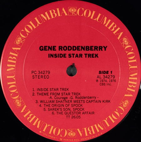 Gene Roddenberry : Inside Star Trek (LP, Album, Pit)