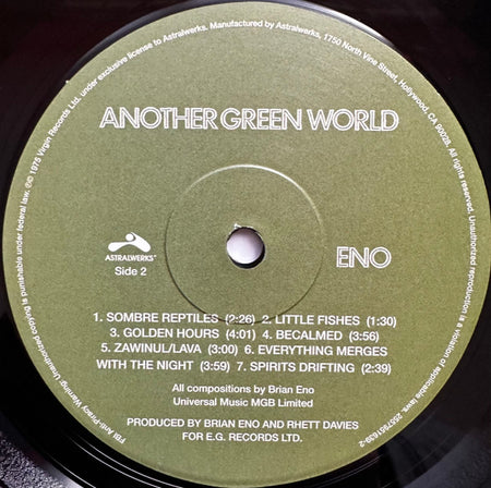 Eno* : Another Green World (LP, Album, RE, RM)