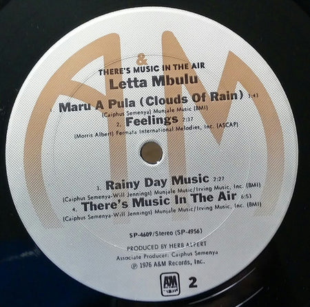 Letta Mbulu : There's Music In The Air (LP, Album, Pit)