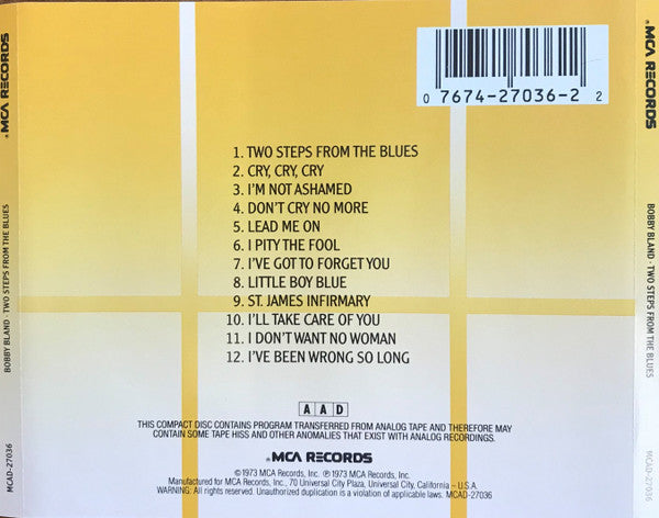 Bobby Bland : Two Steps From The Blues (CD, Album)