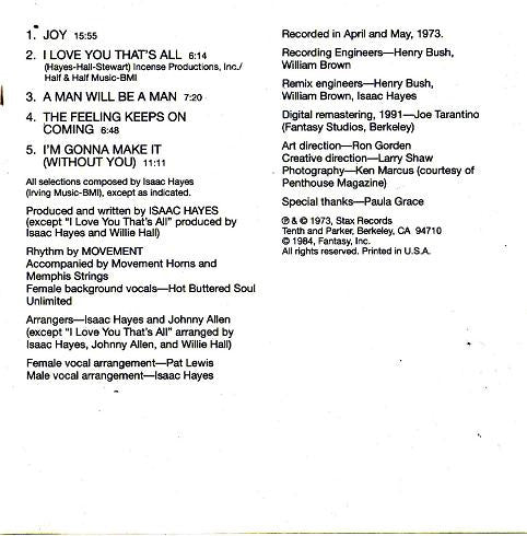 Isaac Hayes : Joy (CD, Album, RE, RM)