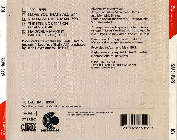 Isaac Hayes : Joy (CD, Album, RE, RM)
