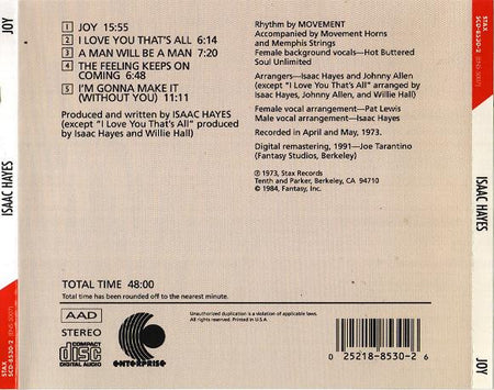 Isaac Hayes : Joy (CD, Album, RE, RM)