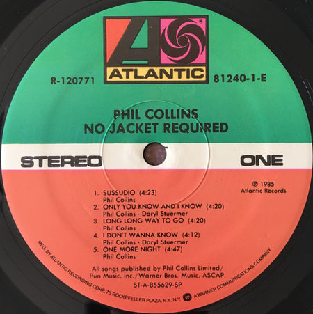 Phil Collins : No Jacket Required (LP, Album, Club, SRC)