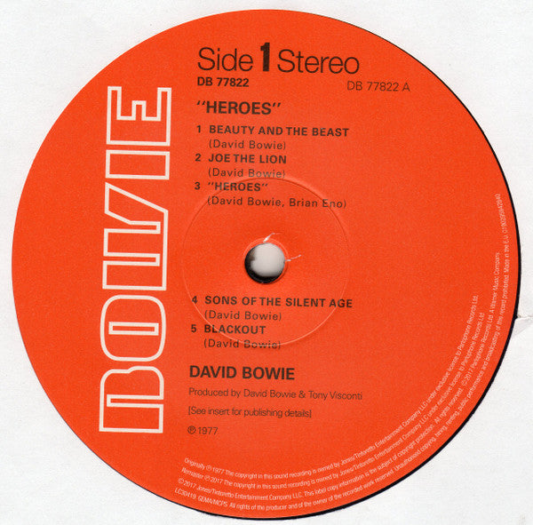 David Bowie : "Heroes" (LP, Album, RE, RM, 180)