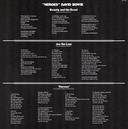 David Bowie : "Heroes" (LP, Album, RE, RM, 180)