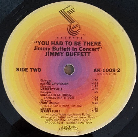 Jimmy Buffett : You Had To Be There (2xLP, Album, Ter)