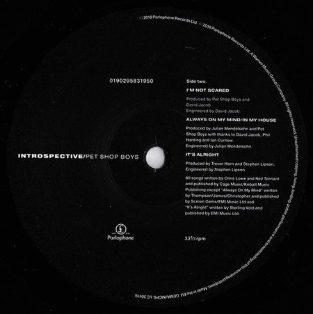 Pet Shop Boys : Introspective (LP, Album, RE, RM, 180)