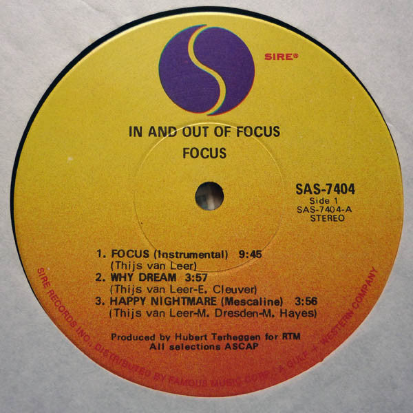 Focus (2) : In And Out Of Focus (LP, Album, RE, Scr)