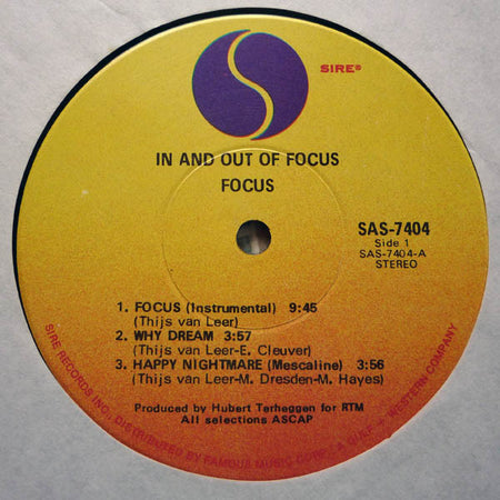Focus (2) : In And Out Of Focus (LP, Album, RE, Scr)