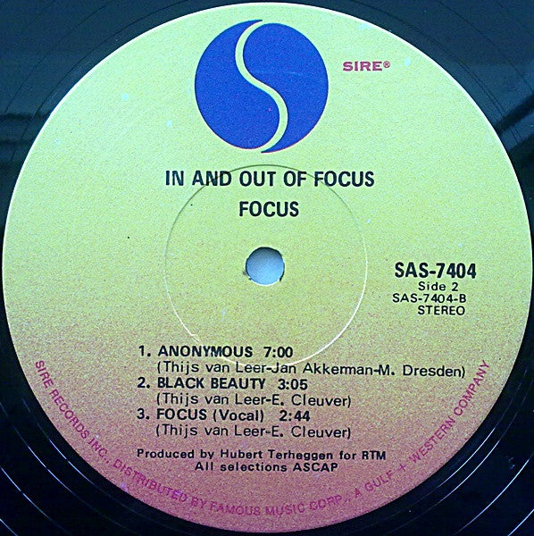Focus (2) : In And Out Of Focus (LP, Album, RE, Scr)
