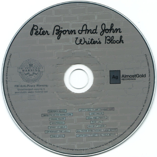 Peter Bjorn And John : Writer's Block (CD, Album, RE)