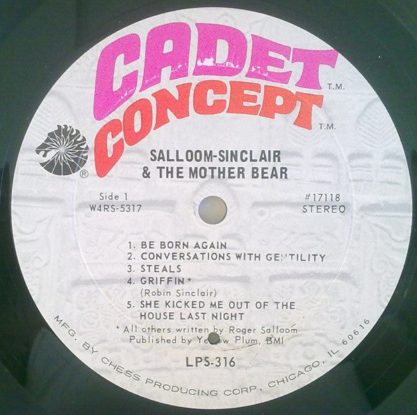 Salloom-Sinclair & The Mother Bear : Salloom-Sinclair & The Mother Bear (LP, Album, Ind)