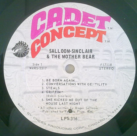Salloom-Sinclair & The Mother Bear : Salloom-Sinclair & The Mother Bear (LP, Album, Ind)