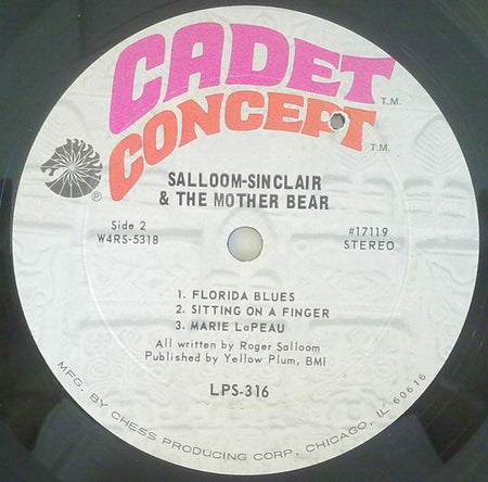 Salloom-Sinclair & The Mother Bear : Salloom-Sinclair & The Mother Bear (LP, Album, Ind)