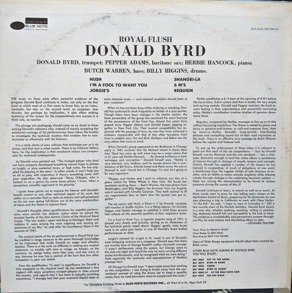 Donald Byrd : Royal Flush (LP, Album, RE)