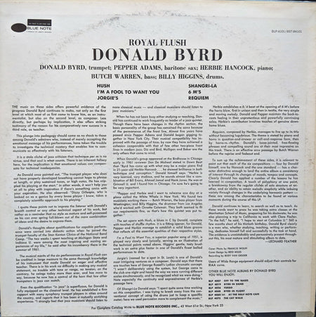 Donald Byrd : Royal Flush (LP, Album, RE)
