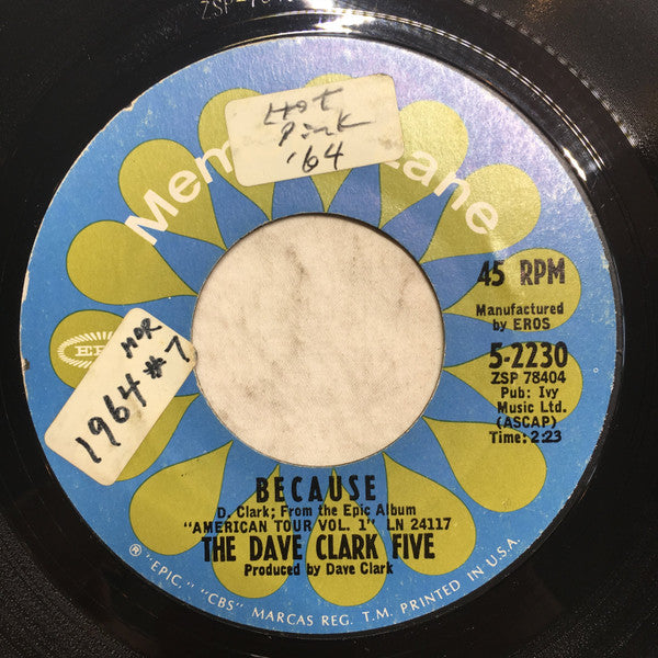 The Dave Clark Five : Do You Love Me / Because (7")