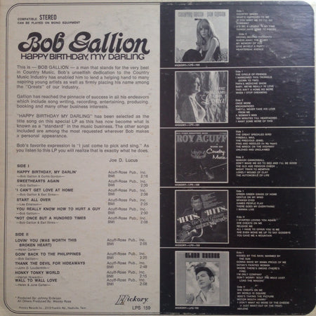 Bob Gallion : Happy Birthday, My Darling (LP, Album)