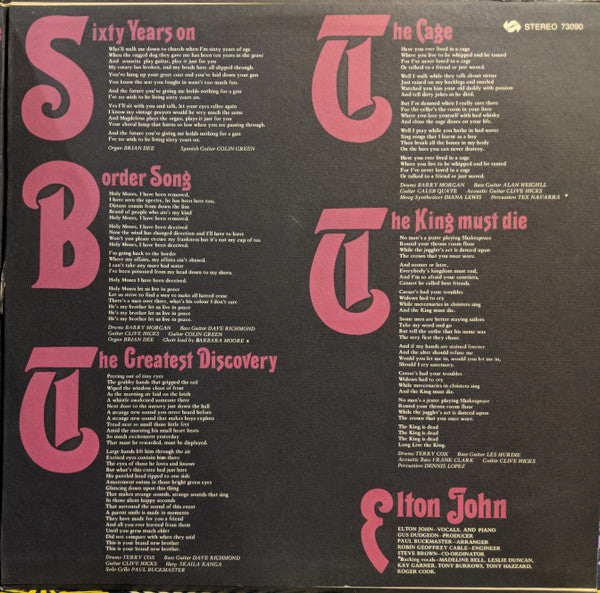 Elton John : Elton John (LP, Album, RE, Gat)