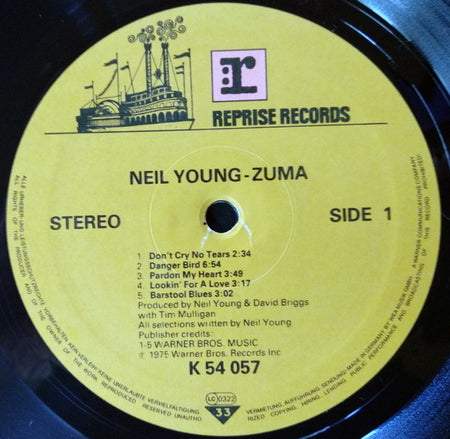 Neil Young With Crazy Horse : Zuma (LP, Album, RE)