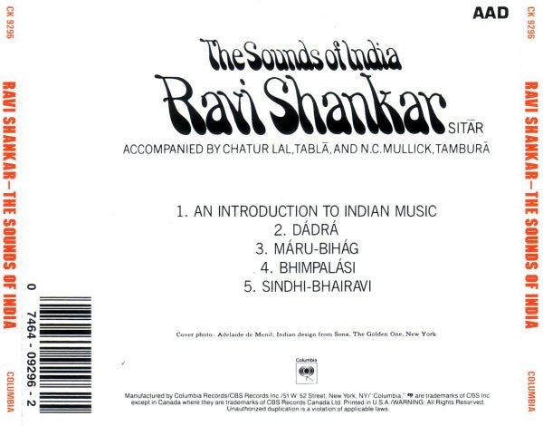 Ravi Shankar : The Sounds Of India (CD, Album, Mono, RE)