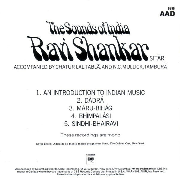 Ravi Shankar : The Sounds Of India (CD, Album, Mono, RE)