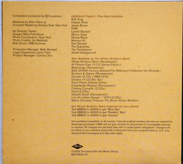 The Allman Brothers Band : 3CD»Playlist+Plus  (3xCD, Comp)