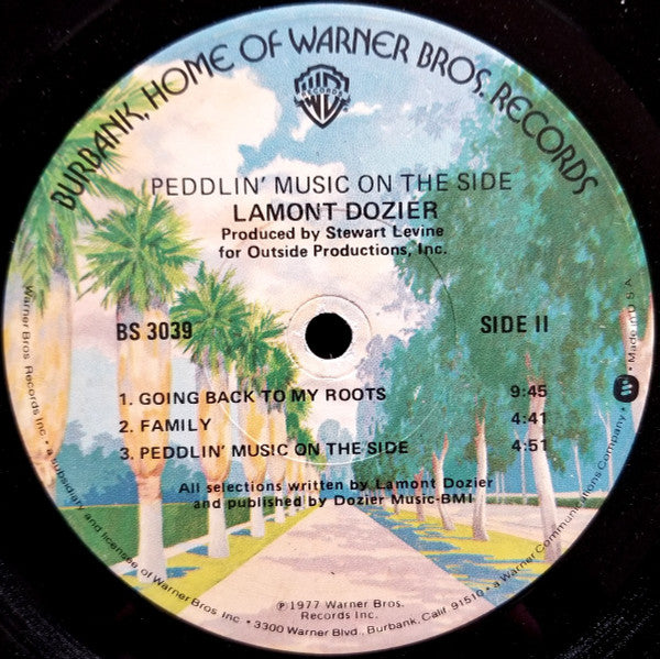 Lamont Dozier : Peddlin' Music On The Side (LP, Album, Los)
